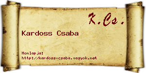 Kardoss Csaba névjegykártya