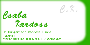 csaba kardoss business card